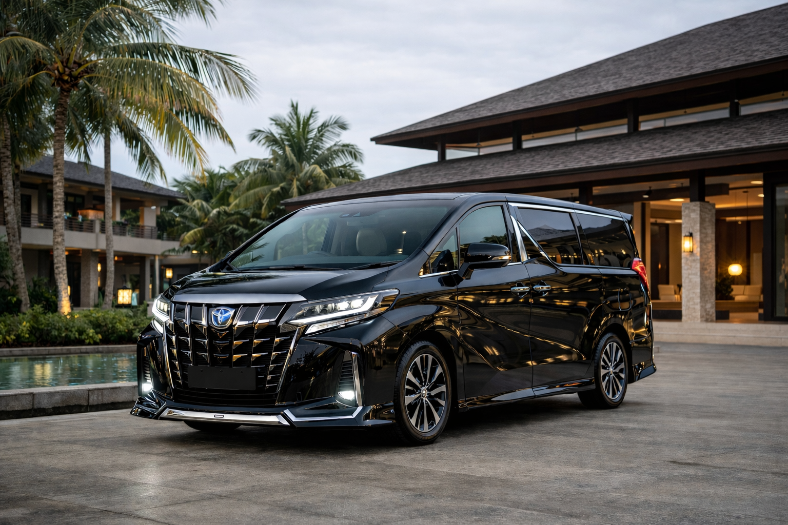 Toyota Alphard Transformer Facelift luxury car with private driver in Bali