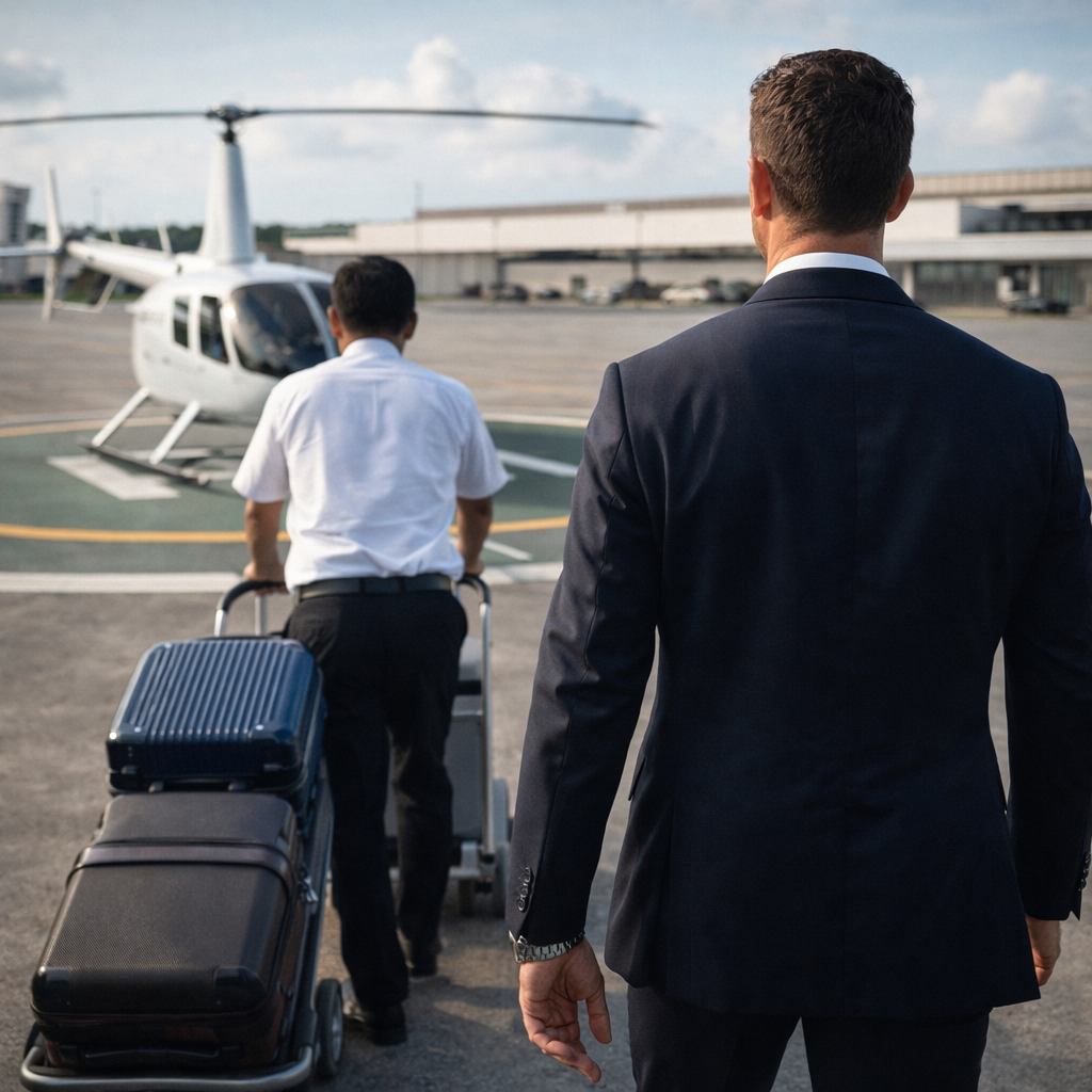 Helicopter airport transfer in Bali