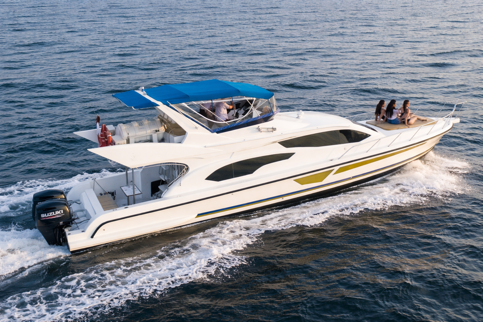 Yacht 12 in Bali for island cruising, snorkeling and fishing, up to 17 guests